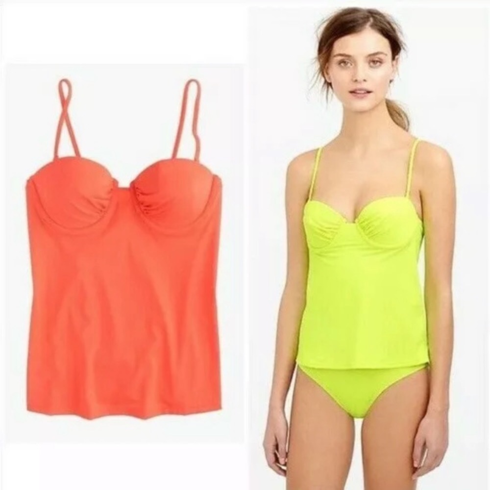 J. Crew Underwire Ruched Tankini Salmon/Coral